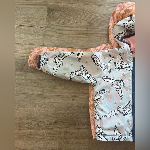 Patagonia Reversible Hooded Jacket Light Pink Owl 3T - Picture 9 of 12